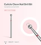 MelodySusie Ball Shape Cuticle Clean Nail Drill Bit 3/32'', Professional Safety Carbide Diamond Nail Bit Nail Cleaner for Cuticle Dead Skin Nail Prepare, Two Way Rotate, Manicure Nail Salon Supplies