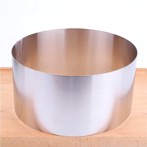 robebeee Taller 4-10 Inch 10cm Height Round Mousse Ring Thickened 304 Stainless Steel Cake Mold Cheese Bread Maker DIY Baking Utensils (8 Inch 10cm Height Mousse Cake Ring)