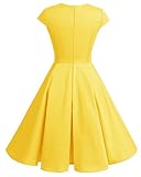 Bbonlinedress Yellow Vintage Dress Formal Cocktail Prom Party Women Short 1950s Retro Pinup Swing Dress Yellow L