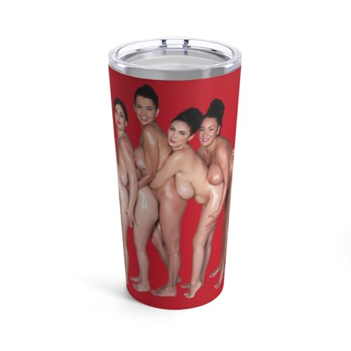 Naked Girls Tumbler Nude Women Coffee Cup Uncensored Pinup Tumbler for Cold Hot Drinks 20oz Travel Mug Stainless Steel T2 (20oz, red)
