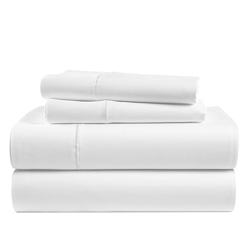 LANE LINEN 100% Egyptian Cotton Sheets Queen Size - 1000 Thread Count White Bed Sheets for Queen Size Bed, Long Staple Cotton Bedding Sheets, Sateen Weave, Luxury Hotel Sheets, Fits upto 17" Mattress