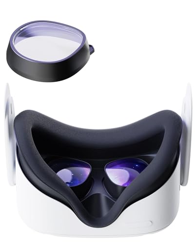 Amavasion Glasses Lenses Compatible with Quest 3S/2, VR Lenses Insert Easy-to-Install Frame Plus Lens Combination SPH:-2.00(One Lens)