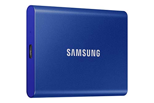 SAMSUNG T7 Portable SSD, 2TB External Solid State Drive, Speeds Up to 1,050MB/s, USB 3.2 Gen 2, Reliable Storage for Gaming, Students, Professionals, MU-PC2T0H/AM, Blue