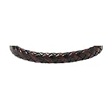 Fossil Men's Leather Braided Leather Bracelet, Color: Black/Brown (Model: JA5932716)