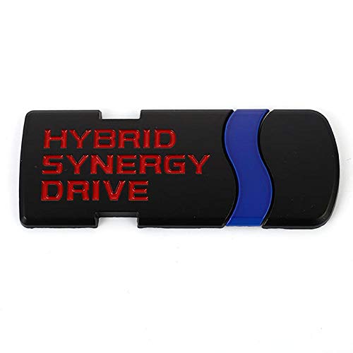XQXSTORE Car Sticker Emblem Auto Badge Decal, for Toyota Hybrid Synergy Drive Letter Prius Camry Rav4 Crown Auris-Black_Hybrid