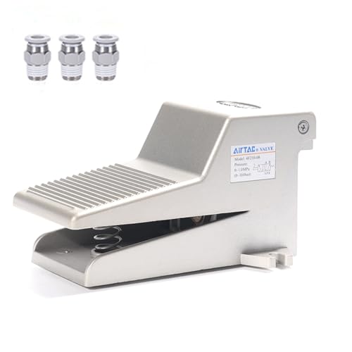 Foot pedal valve 5/2 way AirTac 4F210-08L With Lock 1/4 PT Pneumatic Air Acting Type Controlled By Foot Switch Rubber Anti-slip 2 Position 5 Way