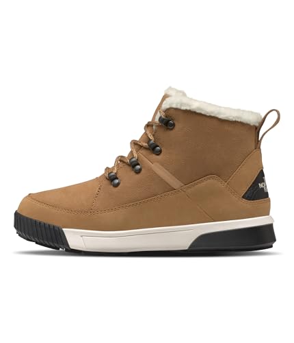 THE NORTH FACE Women's Sierra Mid Lace Insulated Waterproof Boots | Leather Upper & Rubber Outsole, Almond Butter/TNF Black, 8