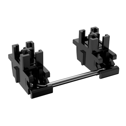 DUROCK Plate Mount Stabilizer V3, Innovative Pre-Clipped Stem for Minimum Wire Wobble 2U 6.25U 7U Keyboard Stabilizers (V3 Nero 80% Kit)