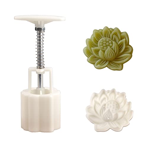 Cute Shaped DIY Mooncake Molds，Mooncake Mold Thickness Adjustable，Hand Press Cookie Dessert stamp Pastry Decoration Tool (1 lotus flower)