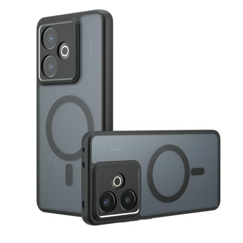 Kukoufey Compatible with Realme GT 7 5G Case Cover,Compatible with MagSafe,Compatible with Realme GT7 5G RMX6688 Built-in Magnetic Anti-Shock Cell Phone Case Black