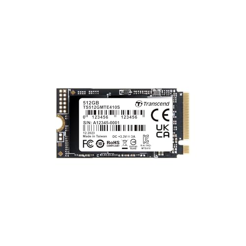 Transcend 512GB M.2 2242 SSD, Up to 5000MB/s, PCIe Gen4x4 NVMe 3D TLC, for Ultra-Thin Laptops, Lenovo Legion Go&Yoga Gen 6, ASUS ExpertBook&ZenBook, Mini PC, DRAM-Less Design for Low Power Consumption