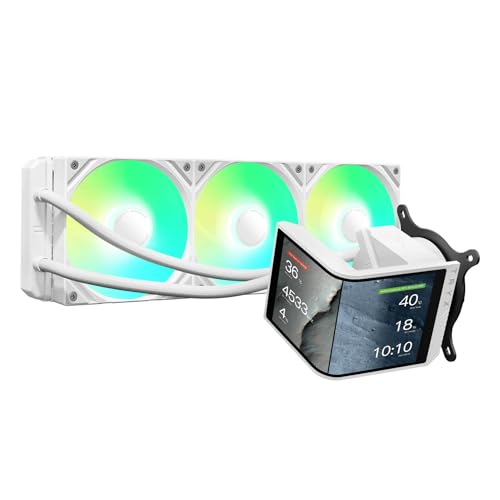 TRYX PANORAMA SE 360 ARGB White 360mm AIO Rotatable 6.67'' AMOLED Curved Screen 3D Anamorphic Effect Customizable AIO Cooler 360mm White Asetek Adela 280w TDP Intel LGA 1851/1700/1200/115X AMD AM5/AM4