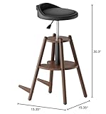 Ackitry Wooden Guitar Stool with Height Adjustable, Guitar Chair Seat with Guitar Strap, Padded Cushion, Footrest for Guitar Player Musician Adults, Guitar Stand Holds Acoustic Electric Guitars Bass