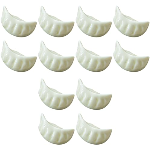 Hemoton 12 Pcs Ceramic Dumplings Shape Chopsticks Rest, Dinner Spoon Stand Knife Fork Holder for Home Restaurant Kitchen Home Décor Chopsticks (White)