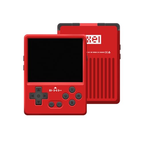 GKD Pixel 2 Console Metal Retro Game Player Portable Mini Pocket Handheld, Preinstalled with 64GB TF Card 1800mAh Battery 2.4-inch IPS Screen Aluminum Body Console Gaming Player (Red 64GB)