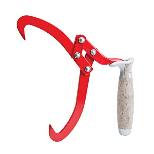 Oregon 536321 18 cm Tongs for Lifting Logs with Non-Slip Leather Handle, Red