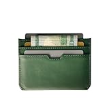 Vaultskin MOORGATE Slim Card Holder - Minimalist Leather Wallet, RFID Blocking Sleeve, Fits Front Pocket, for Men and Women (Hunter Green)