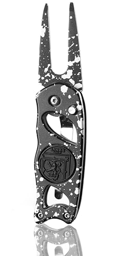 Links Golf Divot Tool with Foldable Pop-up Button & Magnetic Golf Ball Marker - Patented Golf Divot Tool and Ball Marker - Arctic Drip