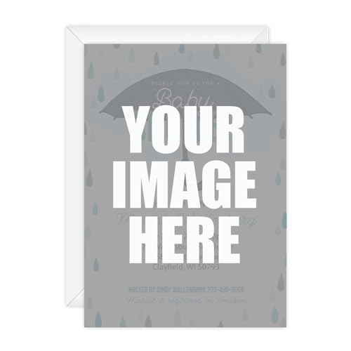 Personalized Image Cards / 25 Upload Your Own Design Cards With White Envelopes / 5" x 7" Flat Fully Customized DIY Logo Cards With Blank Back/Made In The USA