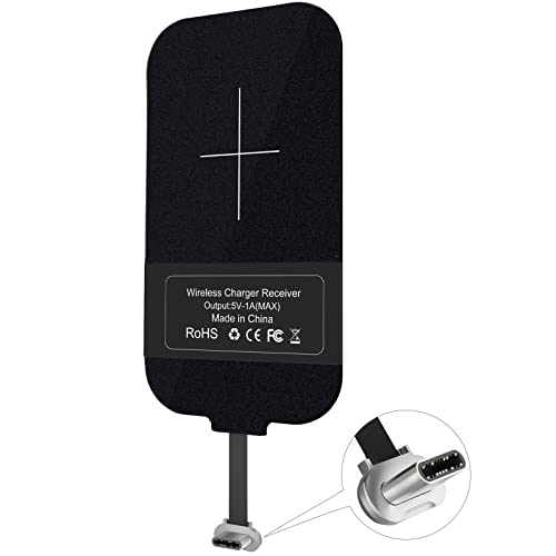 Nillkin Qi Receiver USB C, Thin Wireless Charging Receiver, Type C Wireless Charger Receiver for Galaxy Note 8 Pro/A50/A70/A10s/Xiaomi Note 8/Huawei P30 and Other Type-C Android Phones(Long Version)
