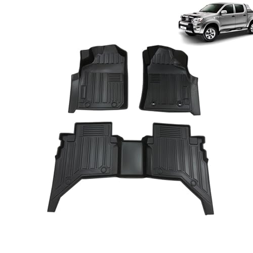 BMLIGUFF Car Floor Mats for Toyota HILUX Vigo 2005-2009 2010 2011 2012 2013 2014, Waterproof Anti-Slip Durable Rubber Floor Mats All-Weather Interior Protection Car Accessories
