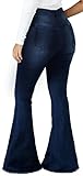 CuteCherry Flared Bell Bottom Jeans for Women Sexy Ripped Skinny Classic Pants