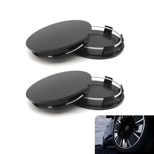 Yumfugu 4 PCS Car Wheel Hub Center Cap, 2.36" OD 2.2" ID Wheel Hub Modification Decoration, Rust-Proof Durable Snap-in Anti-Falling Fastening Installation Accessories, Suitable for Most Cars (Black)