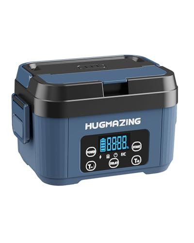 Hugmazing Cordless Electric Lunch Box for Adults, Men & Women – Rechargeable Self-Heating Food Warmer with 1100ML SS Container, Battery-Powered Heated Lunch Box, Perfect for Work and Travel Use