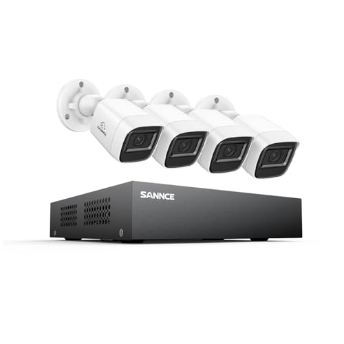 SANNCE 8CH 1080P Home Surveillance Camera System and 4 * 1080P TVI Weatherproof CCTV Cameras,Easy Remote Access, Wired Security Camera System Outdoor