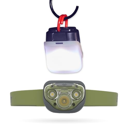 Energizer Vision HD+ LED Headlamp and Lantern Case, Water Resistant Bright Headlamp with Hanging Lantern Case, Outdoors and Camping Light, Batteries Included