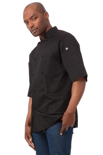 Chef Works Men's Montreal Cool Vent Chef Coat, Black, 5X-Large