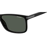 Polaroid Sunglasses Men's PLD 2075/S/X Rectangular Sunglasses, Black/Polarized Gray, 59mm, 13mm