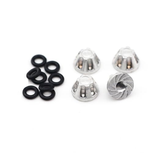 for Orlandoo Hunter RC Model M2 Aluminum Alloy Anti-Loose Conical Nut 1:35 32 Wheel Hub Cover OP Upgrade Mood Piece(Silver 4PCS)