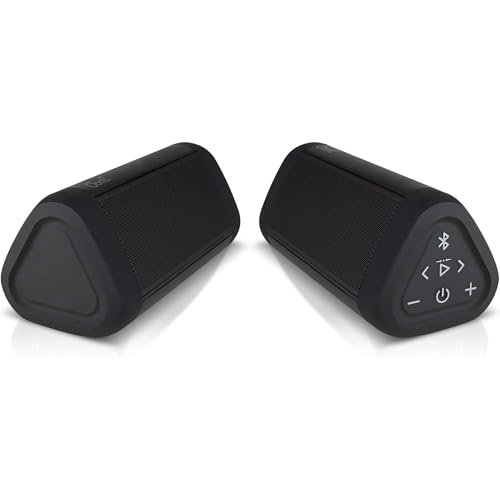 OontZ Ultra Dual Portable Bluetooth Speaker 5.0 2-Pack – IPX7 Waterproof, 14W Enhanced Sound, 20-Hr Battery, 100ft Range, Deep Bass & Clear Audio, Durable for Shower, Pool, or Beach (Black)