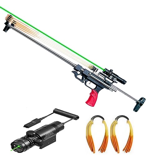 Nijsaku Slingshot Rifle, Professional Slingshots with Sight Trigger Mechanism for Adults Hunting,Retractable Folding Catapult Powerful High Precision Hunting Slingshots