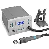 Soiiw 110V 861DW Hot Air Rework Station 1000Watt Heat Gun Soldering Station Brushless DC Vortex Blower for Miro Soldering Rework,Large LCD Screen Display with 3pcs Free Nozzles