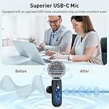 USB C Lavalier Microphone Wireless Mini Mic for Type-C Android Phone/Tablet/PC Video Recording Clip-on Mics with Rotatable Clip&Denoise Recording, Ideal for Vlog Tiktok Youtube Podcast Content Creator