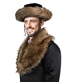 Dress Up America Raised Kippah Shtreimel Hat - Jewish Purim Hat - Costume Hasidic Rabbi Headgear