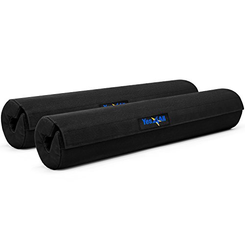 Yes4All Foam Bar Pad – Olympic Barbell Pad – Barbell Squat Pad – Barbell Neck Pad for Squats, Hip Thrusts – Weight Lifting Bar Pad (Black, Set of 2)