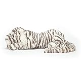 Jellycat Sacha Snow Tiger Stuffed Animal, Large 14 inches - Big Cat Plush Toy - Classic Children's Gift