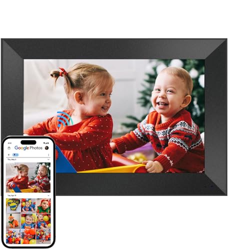 Cozyla Digital Photo Frame WiFi Smart Digital Picture Frame Free Unlimited Storage Share Photo with Family and Friend via App Email Google Photos Instagram Web Browser Photo Frame Electronic 10.1 Inch