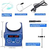 FOUR E'S SCIENTIFIC 5 inch Magnetic Stirrer Hot Plate with Temp Probe Holder Ceramic Coated Lab Stirrers 280°C/ 536°F 100-1500RPM Max 5L Stirring Capacity 110V 600W