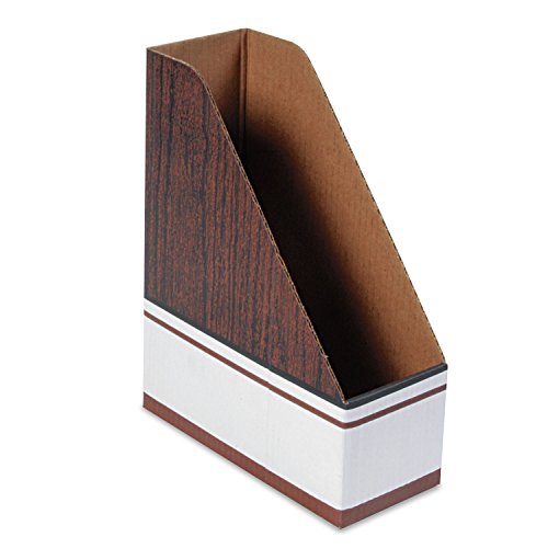 Bankers Box 07223 Corrugated Cardboard Magazine File, 4 x 9 x 11 1/2, Wood Grain (Case of 12)