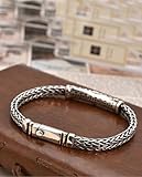 Italian Handmade Sterling Silver Mens Bracelets | Solid S925 Chain Bracelets for Men | Men's Silver Bracelet Gift for Dad, Boyfriend, Son, My Man (7.8'' Retro)