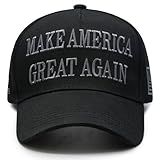 Donald Trump 45-47 Never Surrender MAGA Hat Make America Great Again Slogan with USA Flag Adjustable Baseball Cap Black (US, Alpha, One Size, Black & Gray MAGA Hat)