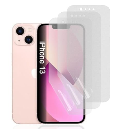Hhfcryst Hydrogel Matt Screen Protector for iPhone 13, 3 Pieces Anti-scratch Anti-glare TPU Protective Film, Anti-fingerprint High Sensitivity Hydrogel Film