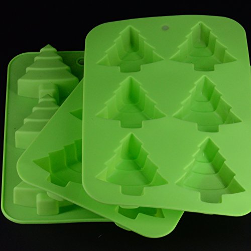 Christmas Tree Silicone Non Stick Molds [3-Pack] for Baking Cakes | Brownies | Pastries | Cupcakes | Fruit Cakes or Making Soap | Chocolate