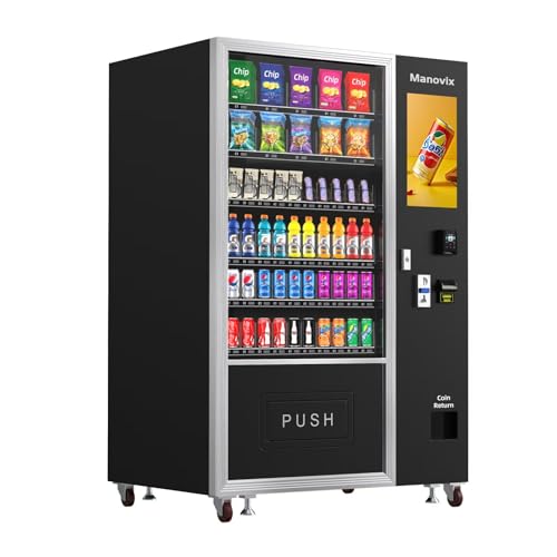 Large Combo Vending Machine With Card Reader and refrigeration for Beverage and Snack for business using