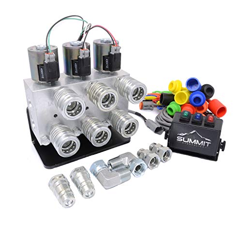 Summit Hydraulics Hydraulic Multiplier Kit, 3 Circuit Selector Valve Including Couplers and Switch Box Control
