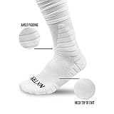 Nxtrnd XTD Scrunch Football Socks, Extra Long Padded Sport Socks for Men & Boys (White, S/M)